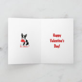 私の物があって下さいか。 ボストンテリアのバレンタインデーカード シーズンカード (内部)