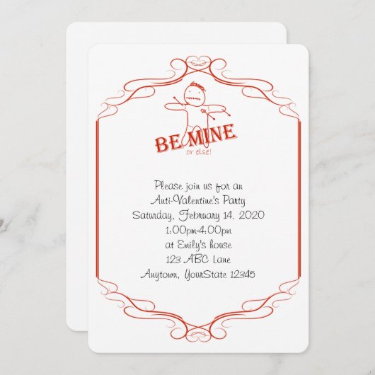 私の物さもないとアンチバレンタインのパーティの招待状があって下さい 招待状 (正面/裏面)