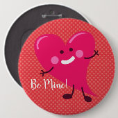 私の物だ! |バレンタインデーかわいいハートキャラクター 缶バッジ (正面&裏面)