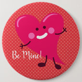 私の物だ! |バレンタインデーかわいいハートキャラクター 缶バッジ (正面)