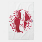 私の物だ!赤いハート キッチンタオル (縦)