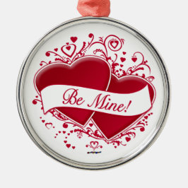 私の物だ！赤いハート メタルオーナメント