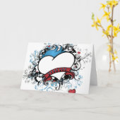 私の物のハート カード (黄色い花)