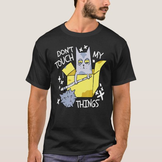 私の物を触るな怒った猫 猫 Tシャツ (正面)