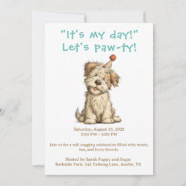 私の特別な日 ドッグパーティー招待状 ユニーク カスタムペット 招待状