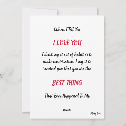 私の特別な日: 伝えたい - バレンタインカード シーズンカード (裏面)