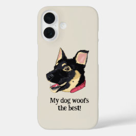 私の犬が最高に吠える | 面白いジャーマンシェパードの子犬 iPhone 16ケース