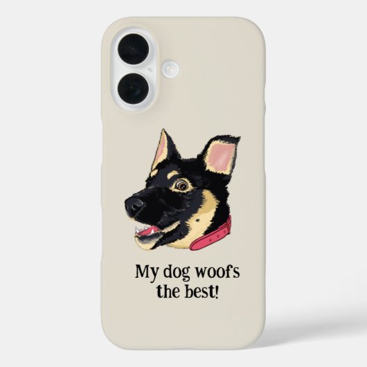 私の犬が最高に吠える | 面白いジャーマンシェパードの子犬 Case-Mate iPhoneケース (裏面)
