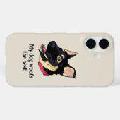 私の犬が最高に吠える | 面白いジャーマンシェパードの子犬 Case-Mate iPhoneケース (裏面 (横))