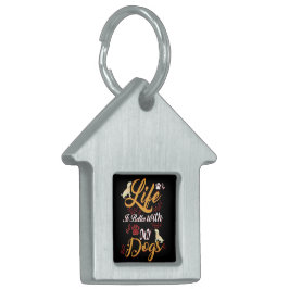 私の犬たちと一緒なら人生はもっと楽しい ペットネームタグ