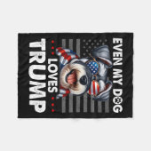 私の犬でさえシュナウザーはトランプが大好おもしろいき フリースブランケット (正面(横))