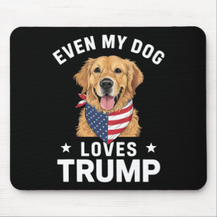 私の犬でさえトランプ米国国旗のバンダナが大好き マウスパッド