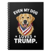 私の犬でさえRetrieverトランプ米国旗を愛している ノートブック (正面)