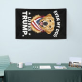 私の犬でさえRetrieverトランプ米国旗を愛している 横断幕 (トレードショー)