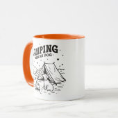 私の犬とキャンプ – コーヒー&アドベンチャーMu マグカップ (正面左)