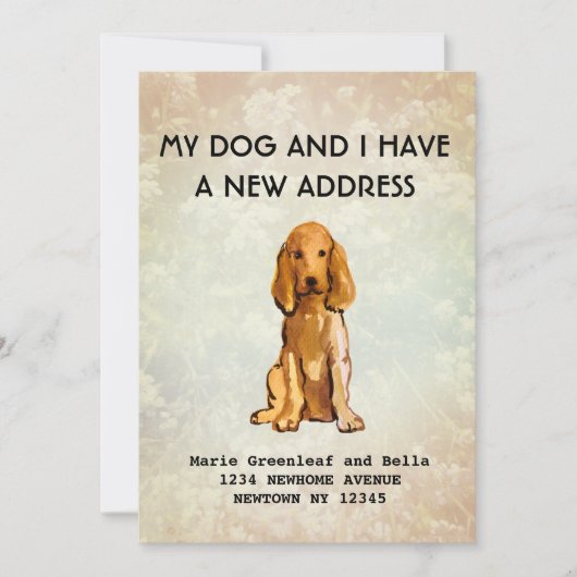 私の犬と引越しのお知らせ 案内状 (正面)