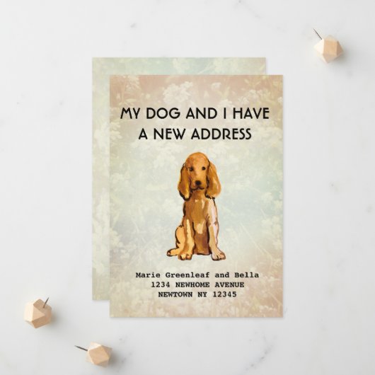 私の犬と引越しのお知らせ 案内状 (正面/裏面インサイチュ)
