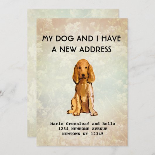 私の犬と引越しのお知らせ 案内状 (正面/裏面)