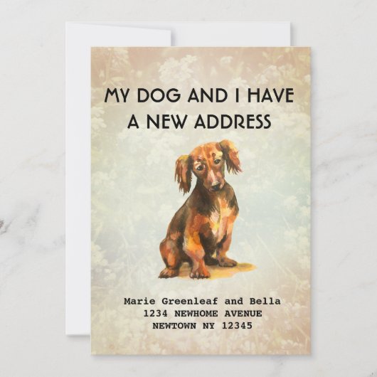 私の犬と引越しのお知らせ 案内状 (正面)