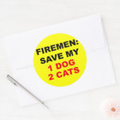 私の犬と救猫に火が付いた場合 ラウンドシール (封筒)