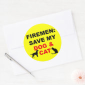 私の犬と救猫に火が付いた場合 ラウンドシール (封筒)