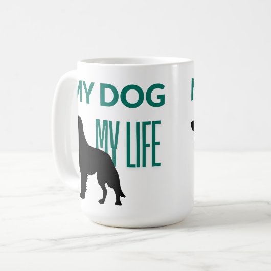 私の犬と犬の影 コーヒーマグカップ (正面左)