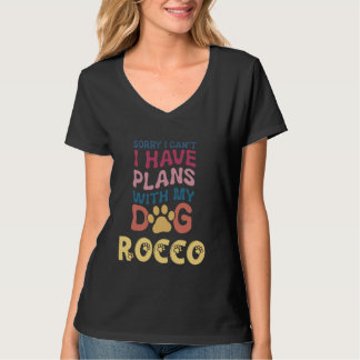 私の犬と犬パーソナライズされたの名忙し前ロッコギフト Tシャツ