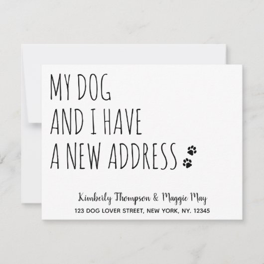 私の犬と私の引っ越しました新しいアドレス犬の移動 案内状 (正面)