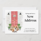 私の犬と私の新しいアドレスかわいいコルギドッグ移動 案内状 (正面)