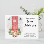 私の犬と私の新しいアドレスかわいいコルギドッグ移動 案内状 (スタンド正面)