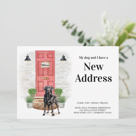 私の犬と私の新しいアドレスブラックラブラドール移動 案内状 (スタンド正面)