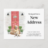 私の犬と私の新しいアドレス黄色のラブラドール移動 案内ポストカード (正面)