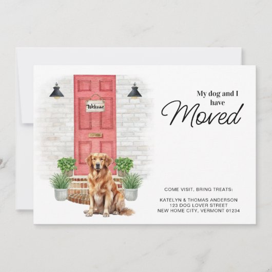 私の犬と私はゴールデンレトリバーを移動した 案内状 (正面)