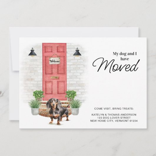 私の犬と私はダッシュント犬を動かしている 案内状 (正面)