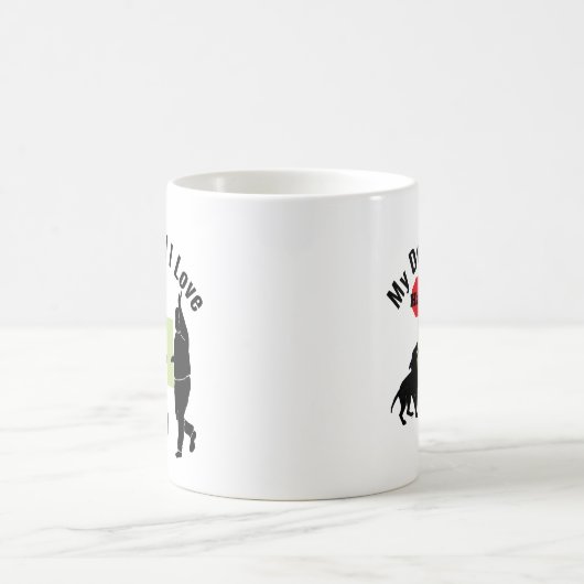 私の犬と私はラリー座る コーヒーマグカップ (中央)