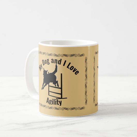 私の犬と私は敏捷性マクナブが大好き コーヒーマグカップ (正面左)