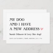私の犬と私は新しいアドレスの引越しアナウンスを持っている 案内状 (正面/裏面)