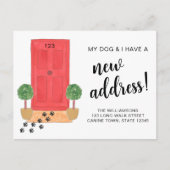 私の犬と私は新しい住所を引っ越している 案内ポストカード (正面)