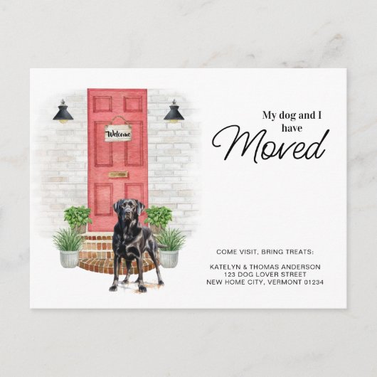 私の犬と私は黒いラブラドール移動 案内ポストカード (正面)