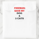 私の犬と3匹の救猫に火が付いた場合 ラウンドシール (バッグ)