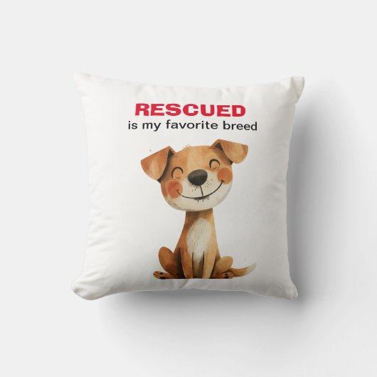 私の犬のお気に入りのデザインは救助された クッション (正面)