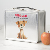 私の犬のお気に入りのデザインは救助された メタルランチボックス (インサイチュ)