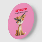 私の犬のお気に入りのデザインは救助された ラージ壁時計 (傾斜)