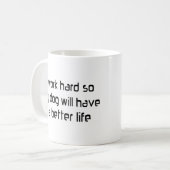 私の犬のために働く懸命 コーヒーマグカップ (正面左)