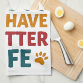 私の犬のために働く キッチンタオル (四つ折り)