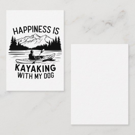 私の犬のカムピンとカヤックは幸せアウトドア ノートカード (正面/裏面)