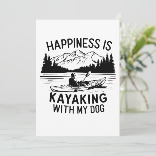私の犬のカムピンとカヤックは幸せアウトドア 招待状 (スタンド正面)