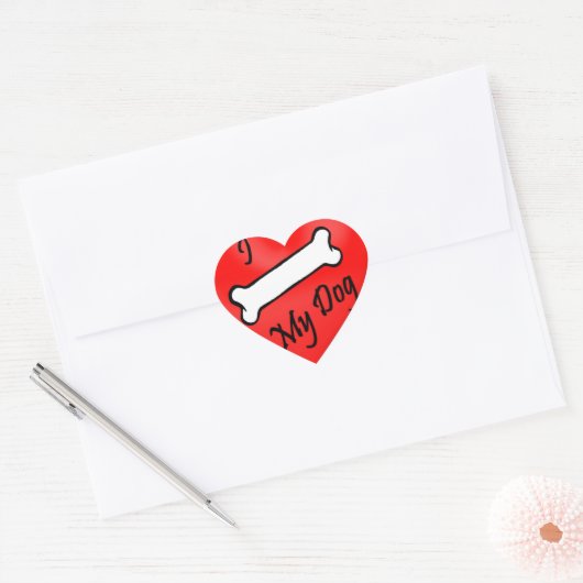 私の犬のハートシールをいたずら ハートシール (封筒)