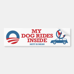 私の犬の乗車の中のミットは中間のオバマ2012年です バンパーステッカー