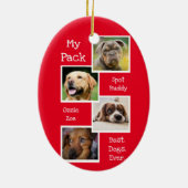 私の犬の写真コラージュ最高のドッグエバーレカスタムッド セラミックオーナメント (裏面)